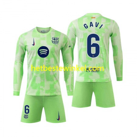 FC Barcelona Gavi 6 Voetbalshirts Kind Third 2024-25 - LS